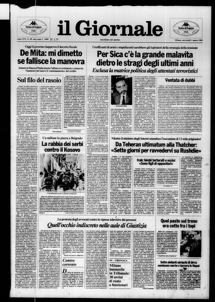 Il giornale : quotidiano del mattino